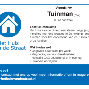 Vacature het Huis van de Straat