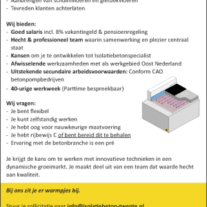 Vacature Isolatie Beton Twente (IBT)