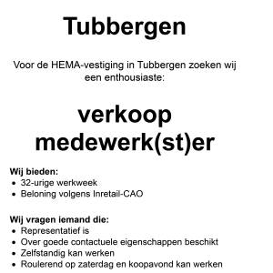 Vacature Hema Tubbergen