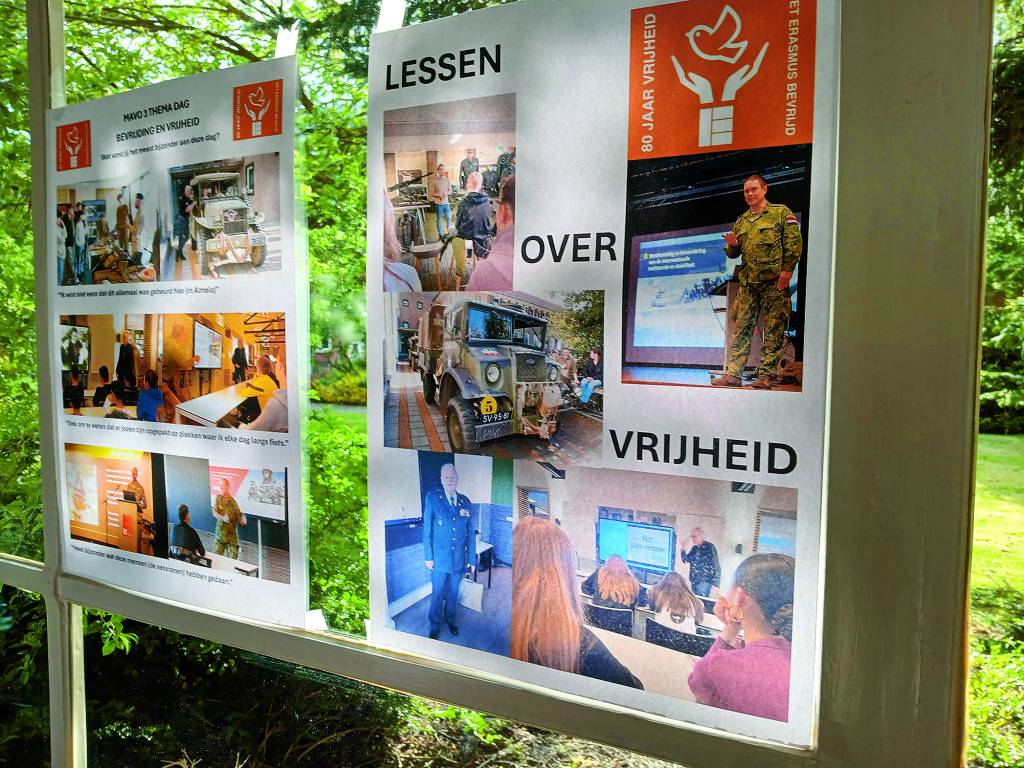 Muurkrant over vrijheid.