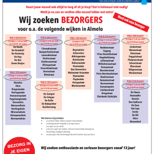 Bezorgers gezocht voor Hallo Almelo!