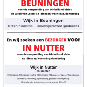Vacature bezorgers Beuningen en Nutter